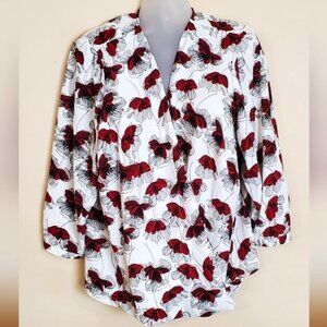 Alfani Wrap Front Floral Blouse NWT 24W
